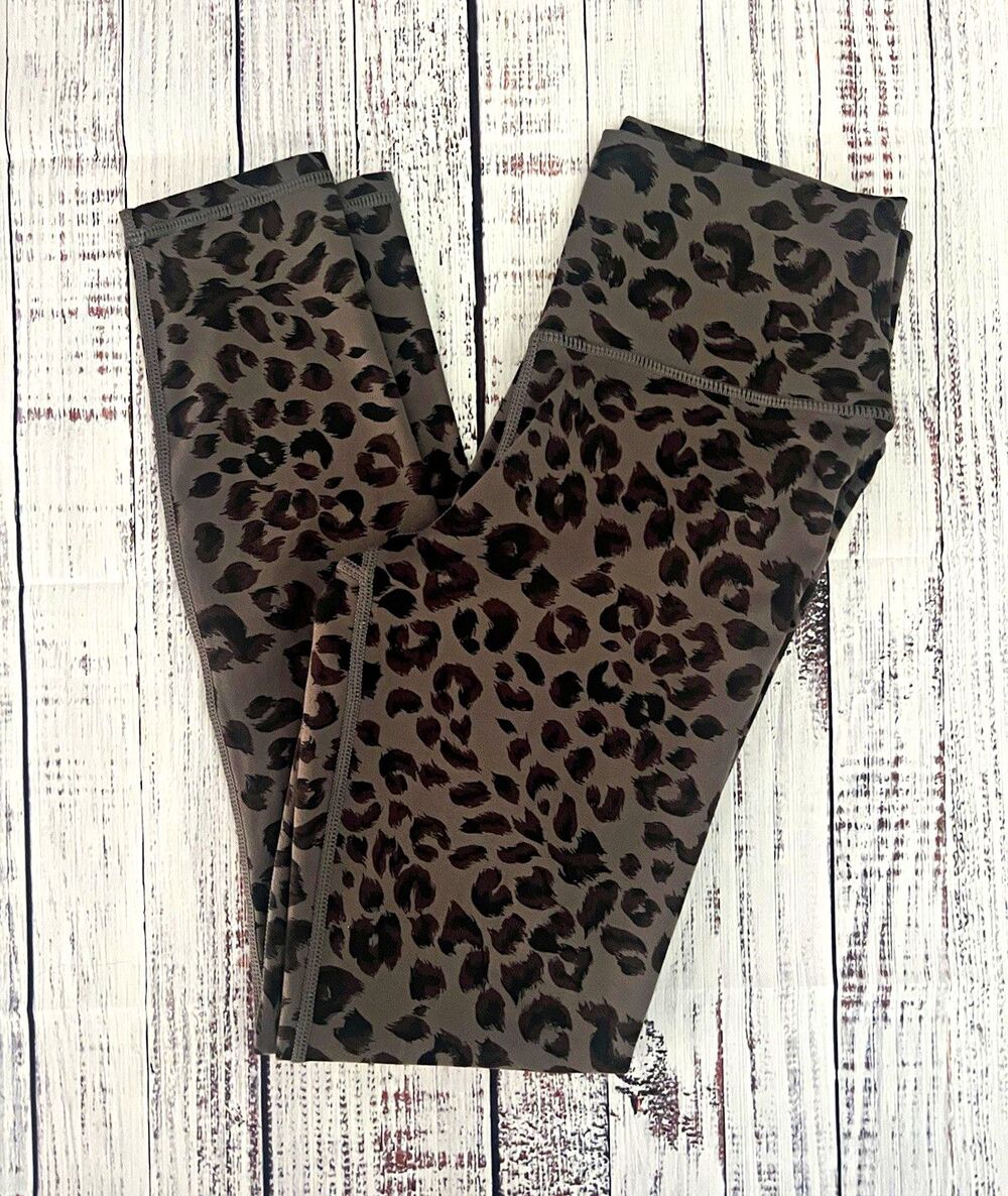 Varley Century High Rise leggings XS - Brown charcoal leopard animal print 25"